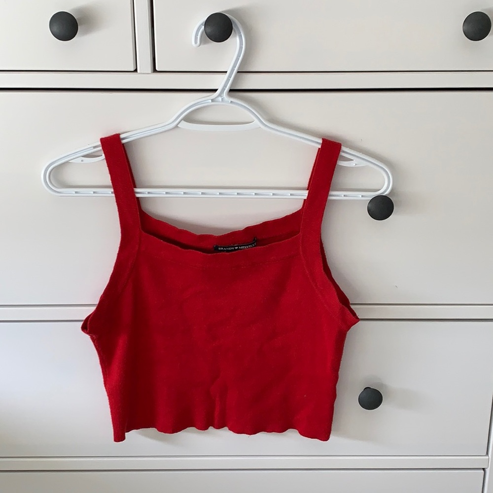 Red Brandy Melville Knit Tank Top